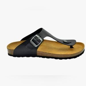 Plankton bolero black men’s comfortable leather sandal made in Spain